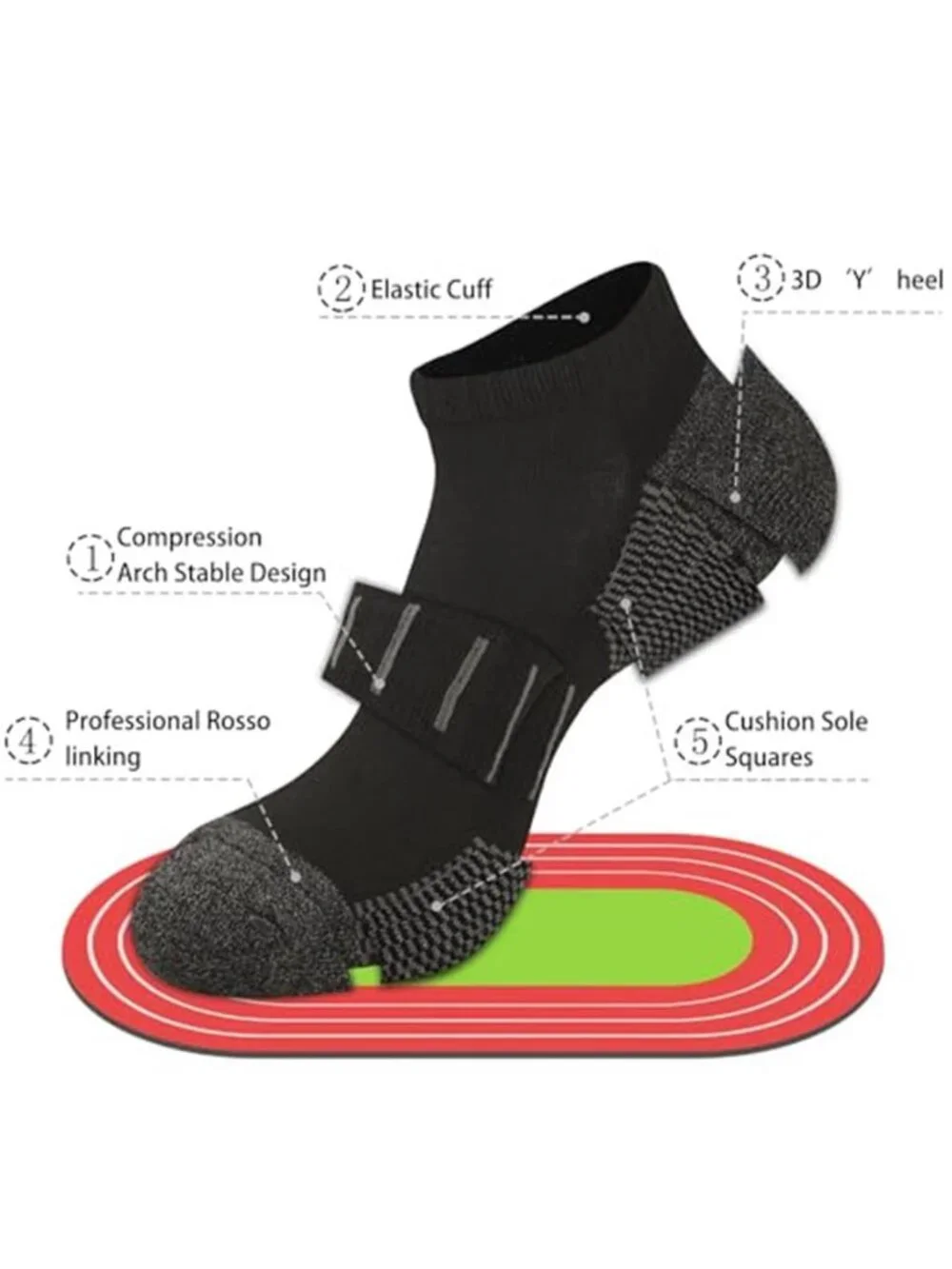 Mens Ankle Socks Athletic Cushioned Running Moisture Wicking Sports Low Cut